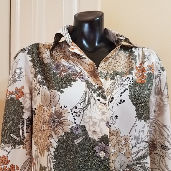 Lady Arrow Vtg Button Down Floral Top - Picture 2 of 5